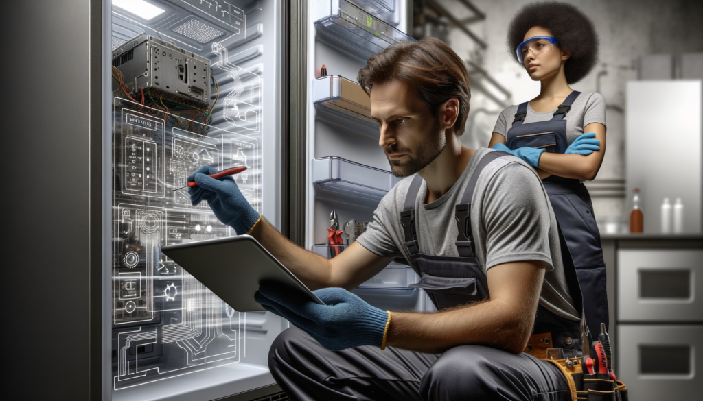 Technicians inspecting equipment