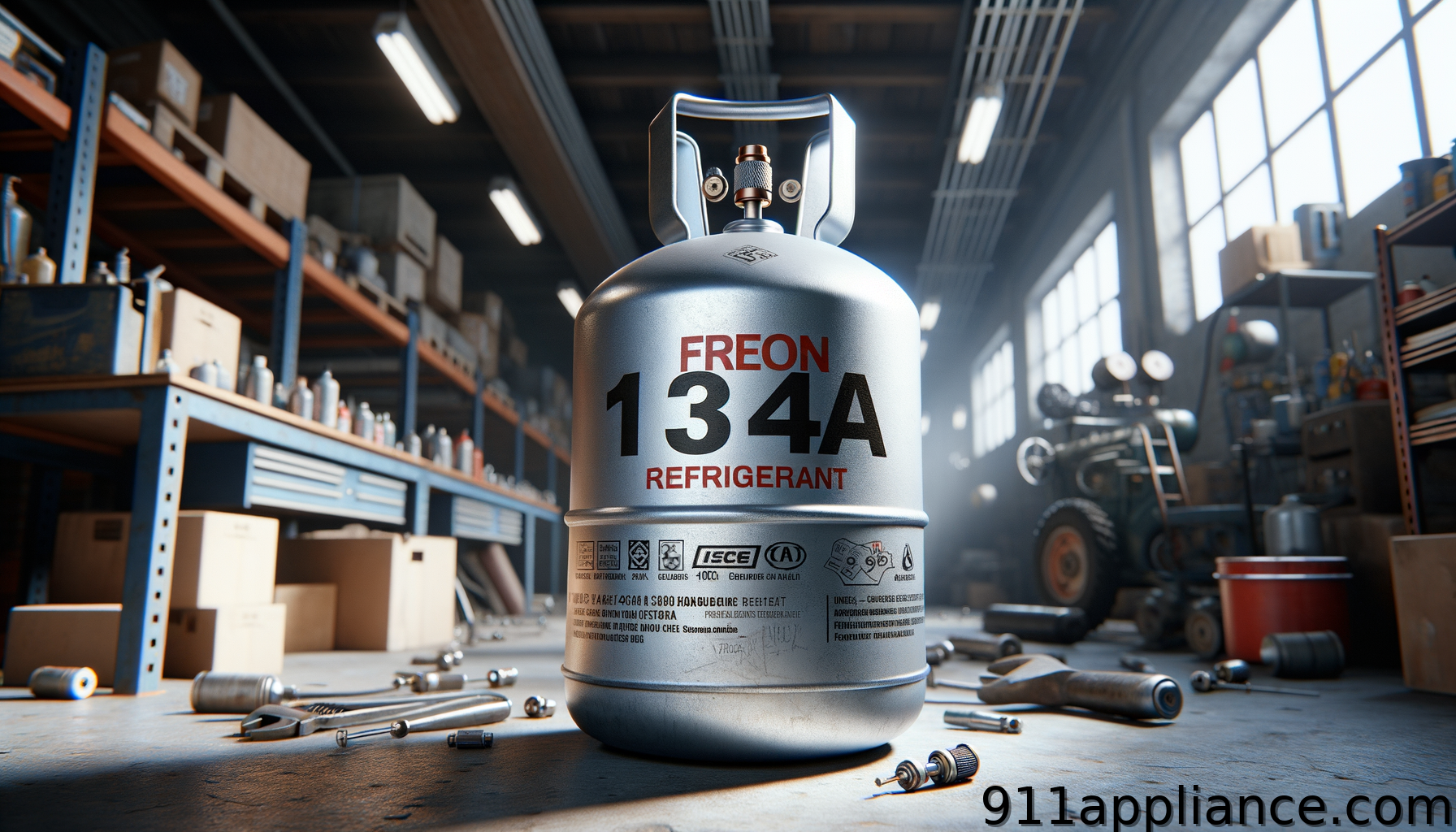 Freon 134a refrigerant cylinder