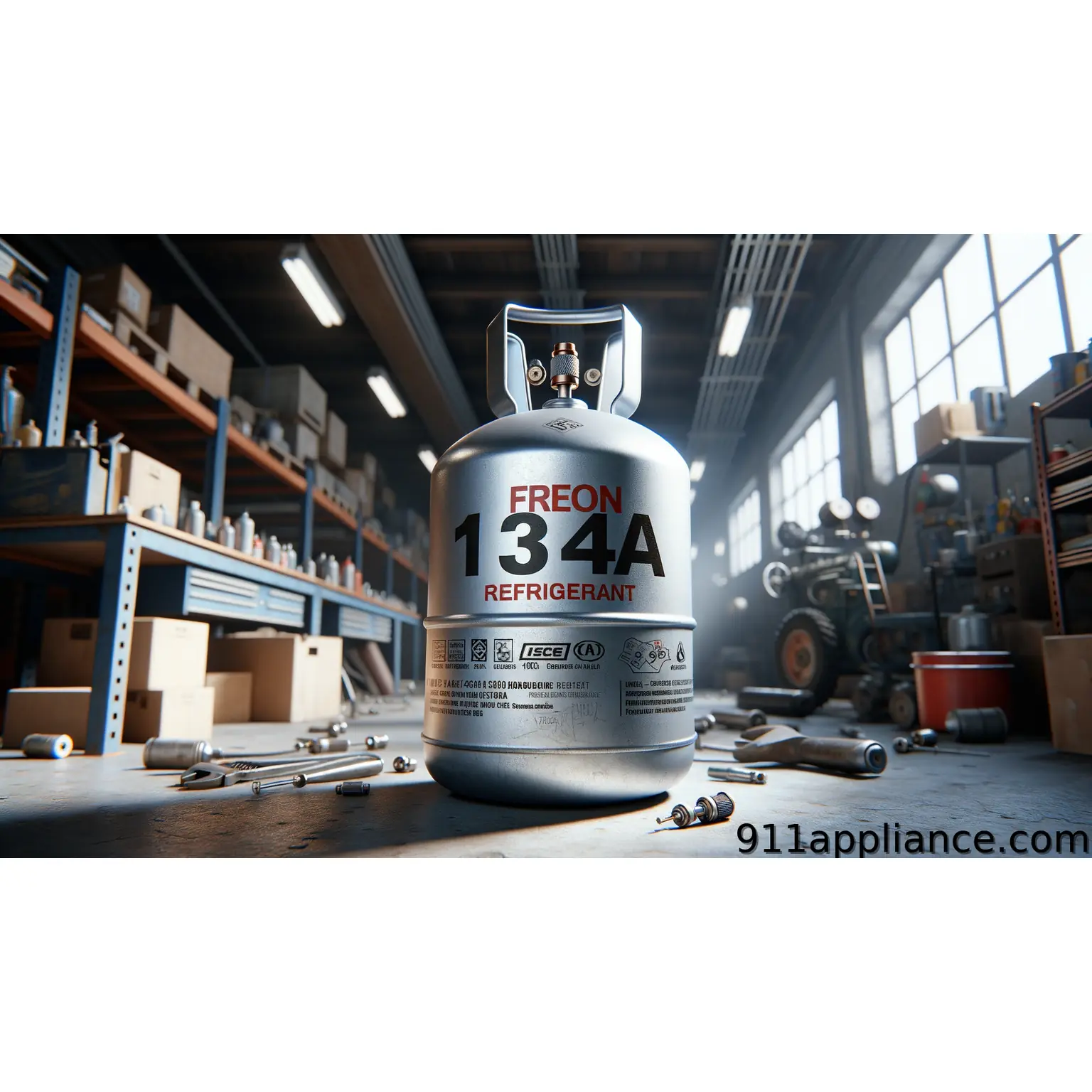 Freon 134a refrigerant cylinder