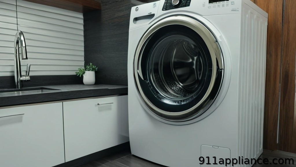 Front load white washing machine