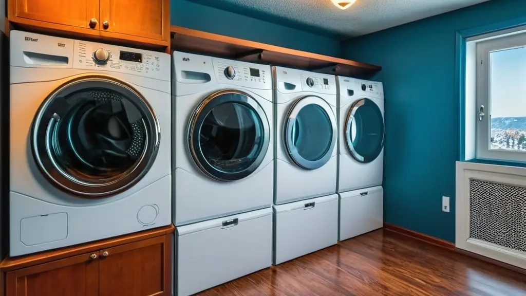 Washer Basics: Understanding Components and Functions | 911 Appliance Same-Day Appliance Repair Four stacked laundry machines