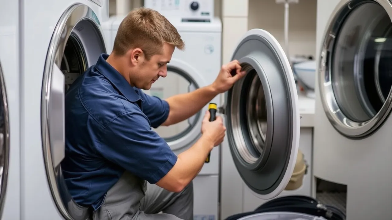 What is the Most Reliable Washer name Brand in 2026 Appliance repairman fixing washing machine.
