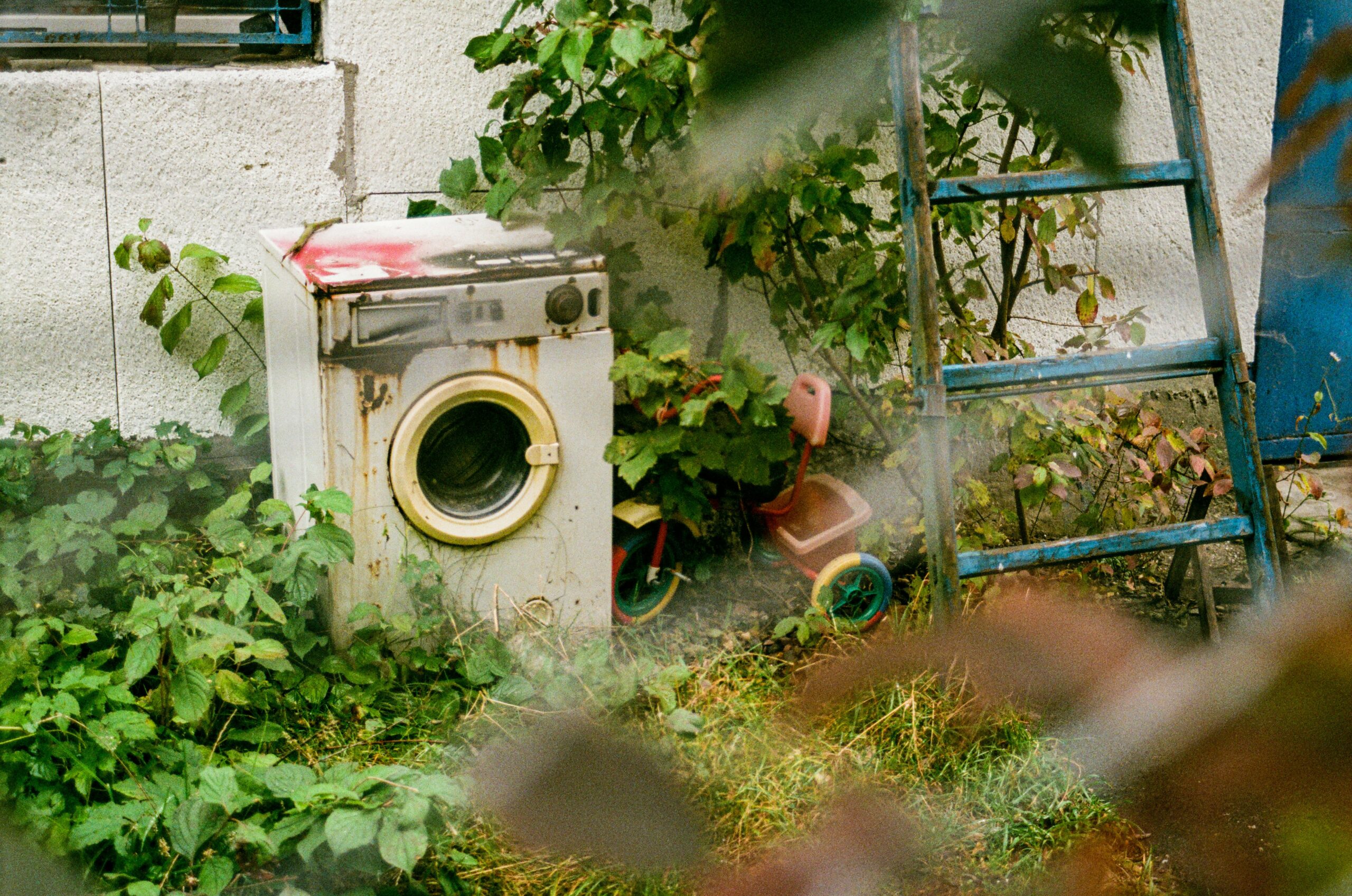 Old washing machine and toys.