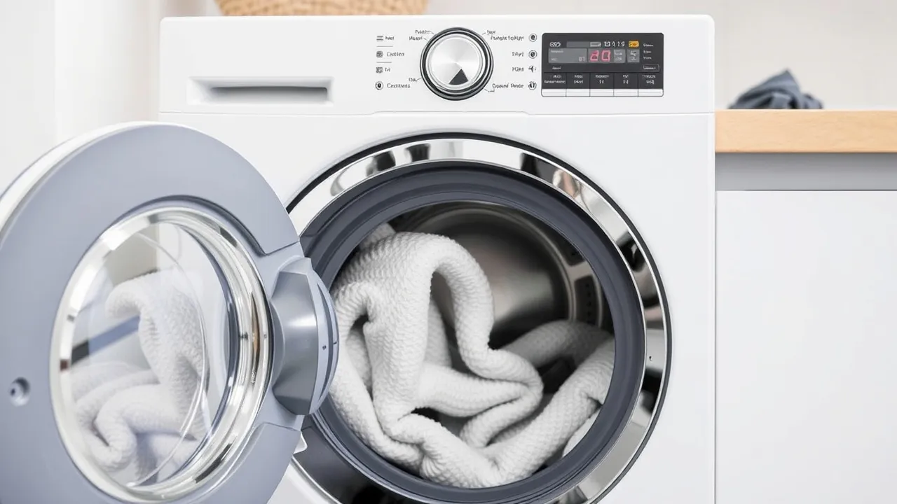 Washing machine with open door