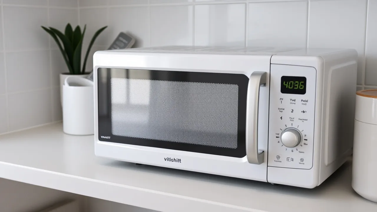 Fix Microwave: Troubleshooting Tips for Common Issues White kitchen microwave on counter